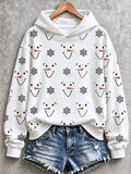 Women's Christmas Snowman Print Long-Sleeve Sweatshirt