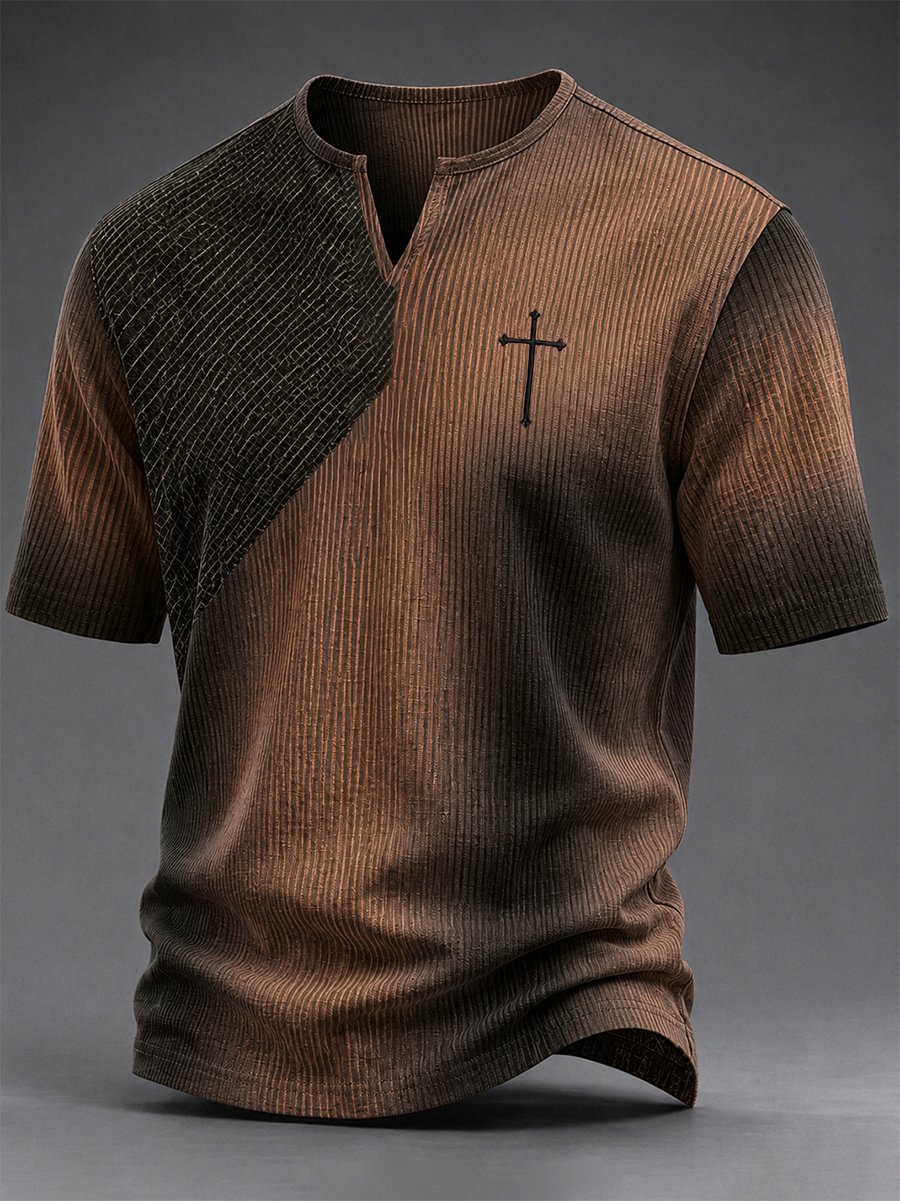 Men's Vintage Faith Faux-Linen T-shirt