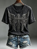 Women's "Faith" Series Printed Crew-Neck Short-Sleeve T-Shirt