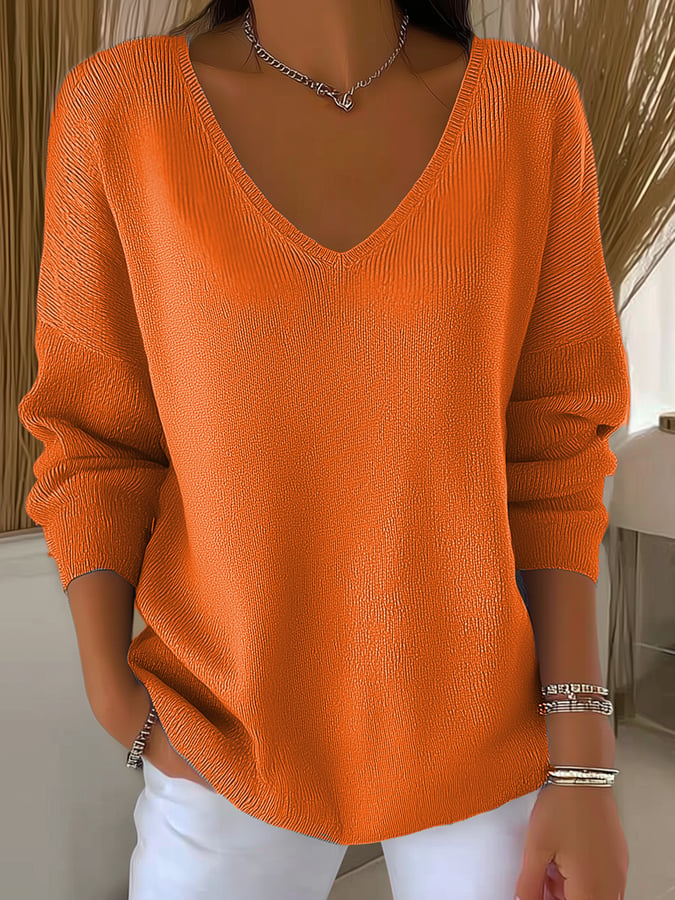 Women's Casual Solid Color Striped Bottoming Shirt
