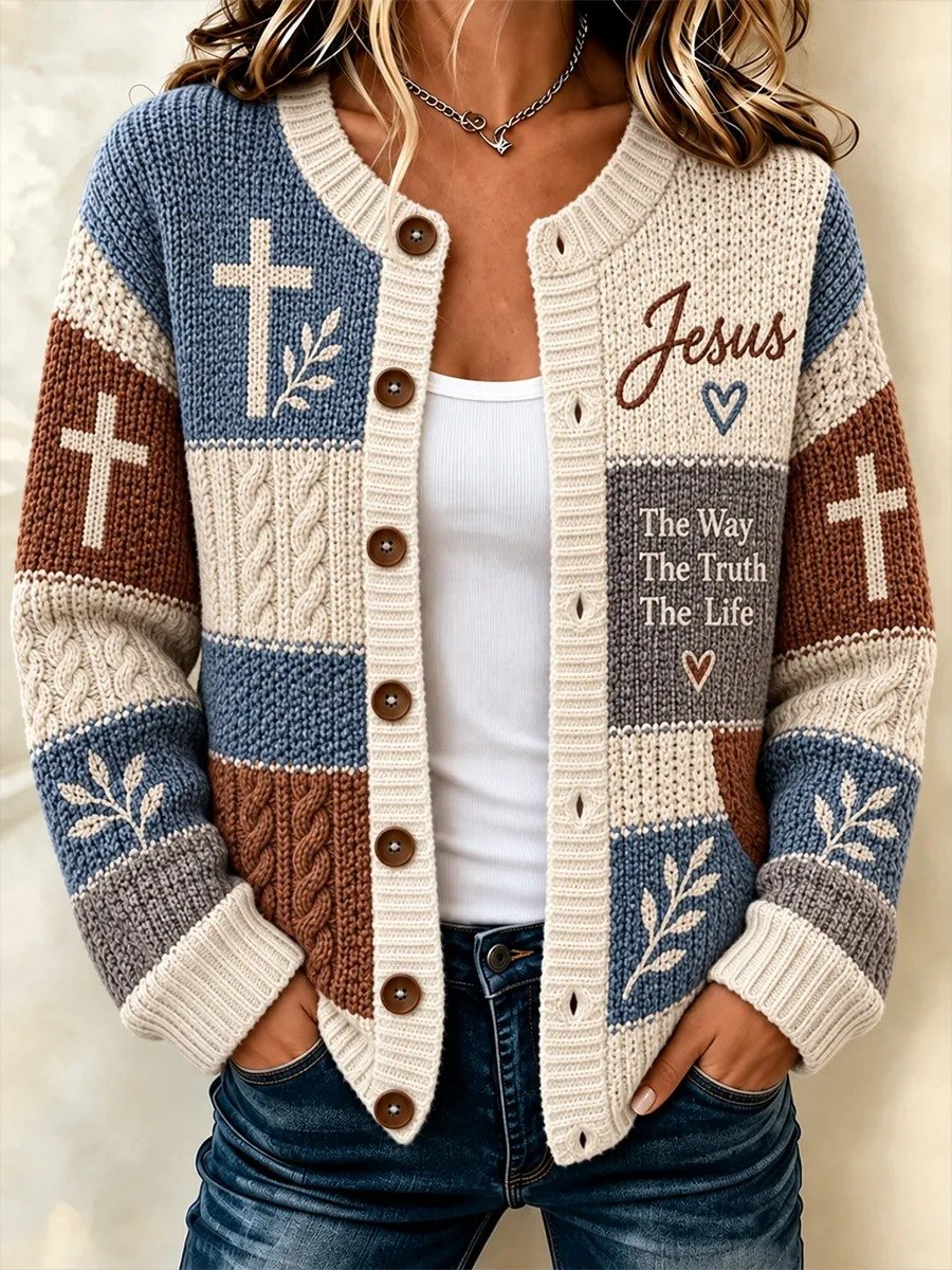 Women's Faith Print Cardigan