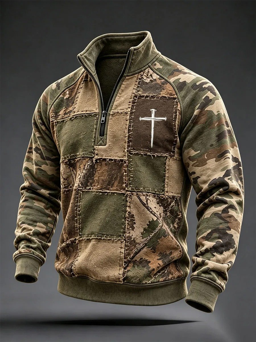 Men's Faith Cross Camo Art Sweatshirt