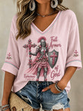 Women's Christian Full Armor Of God Print T-Shirt