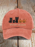 Unisex Faux Embroidered Halloween Baseball Cap