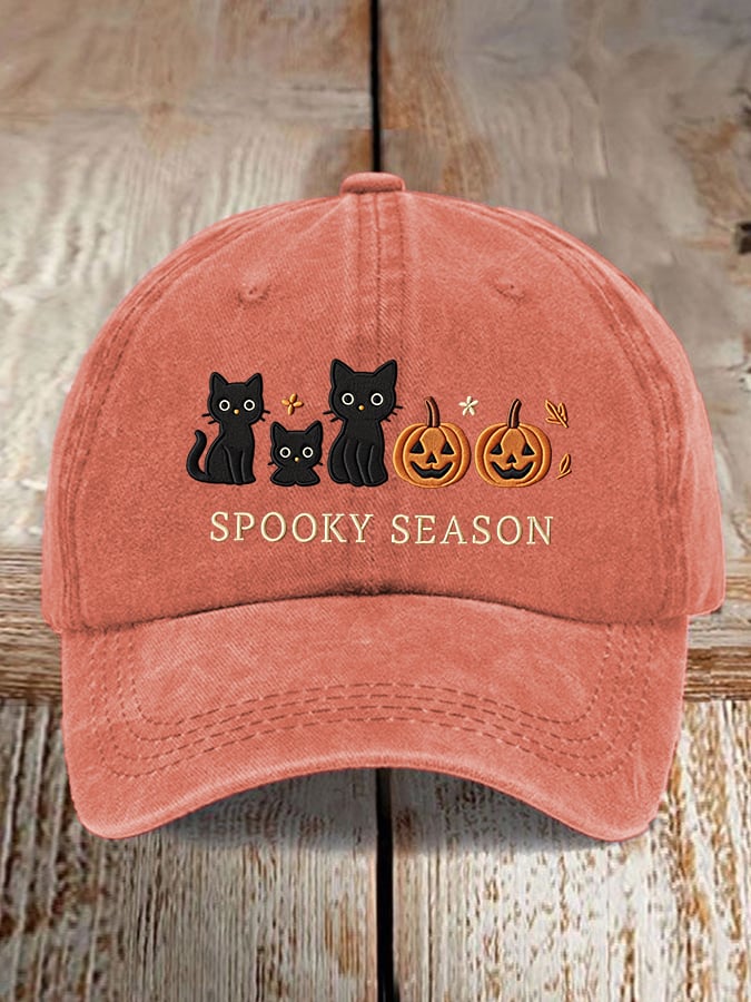 Unisex Faux Embroidered Halloween Baseball Cap
