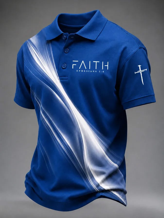 Men's Faith Print Polo Shirt