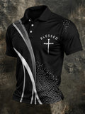 Men'S Retro Faith Printed Lapel Shirt