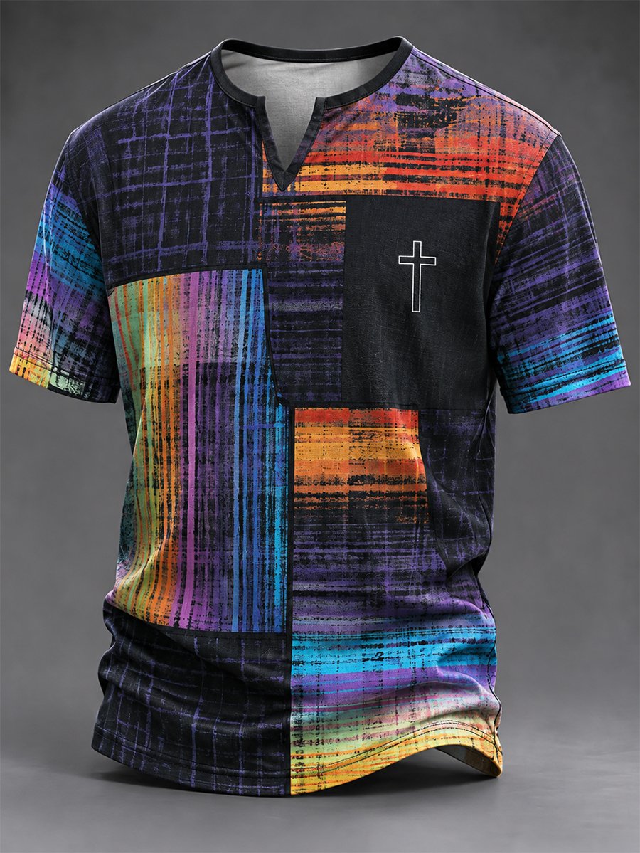 Men's Vintage Faith Faux-Linen T-shirt