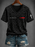 Women's Christian Faith Over Fear Cross Short Sleeve T-shirt