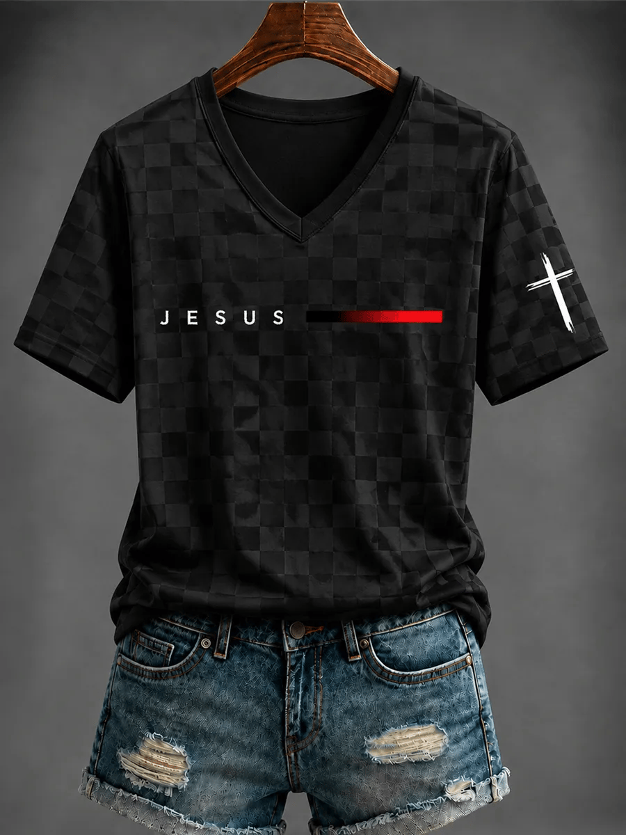 Women's Christian Faith Over Fear Cross Short Sleeve T-shirt
