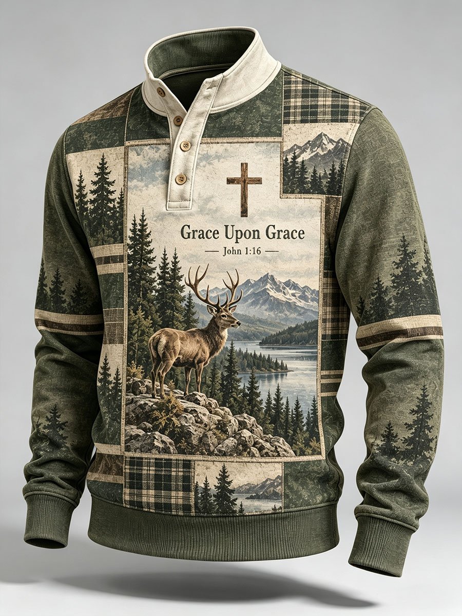Men's Faith-Themed Printed Top