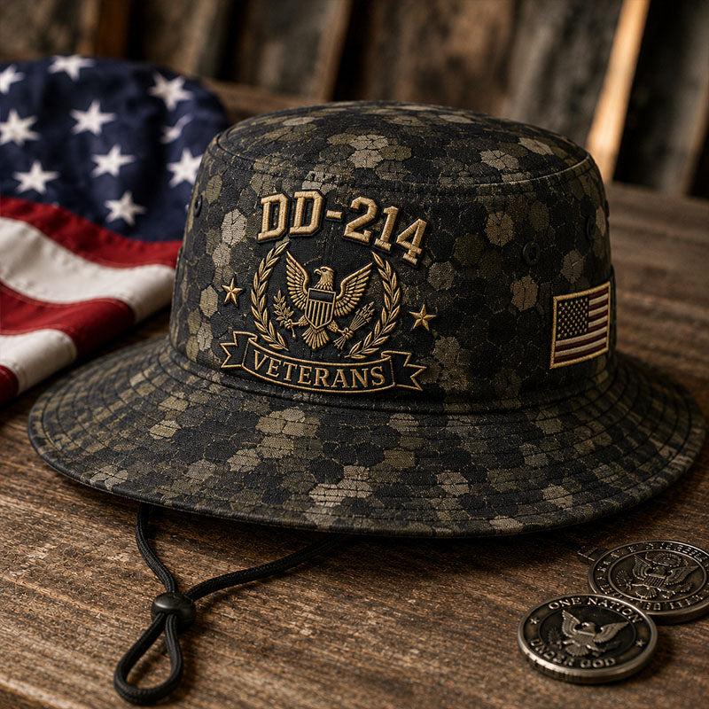 DD-214 Veterans Camo Bucket Hat
