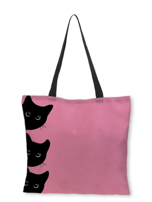 Halloween cute peeking three little black cats candy bag