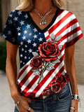Women’s USA 250th Anniversary Print Crew Neck Short Sleeve T-Shirt
