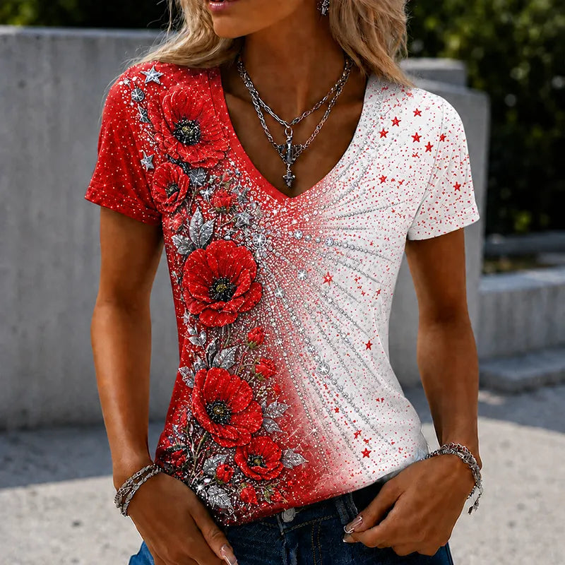 Women's "Red Friday" Commemorative V-Neck T-Shirt