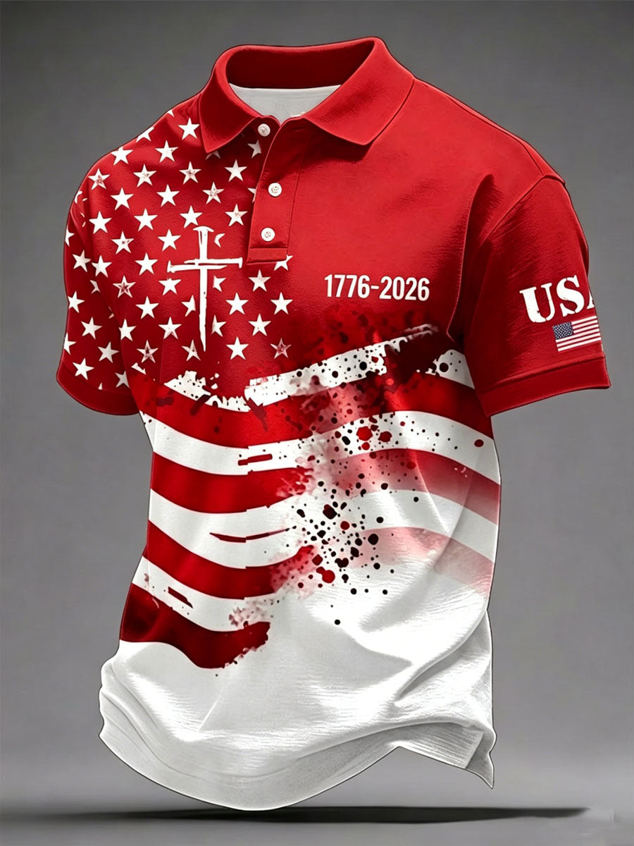Men'S Independence Day Faith Casual Polo Shirt