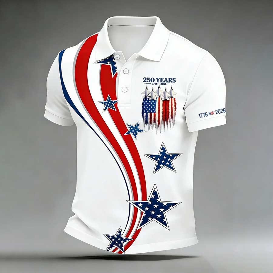 Men's USA 250th Anniversary Print Polo Shirt