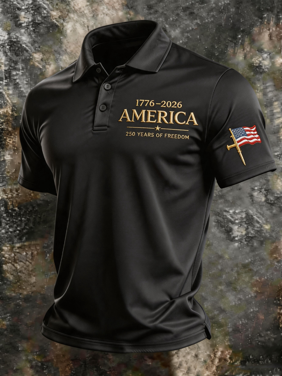 Men'S America 250 Years Freedom Polo Shirt