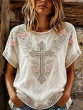 Women's Vintage Print Casual T-Shirt