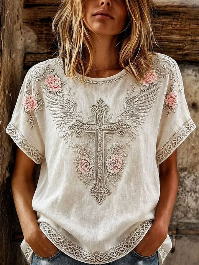 Women's Vintage Print Casual T-Shirt