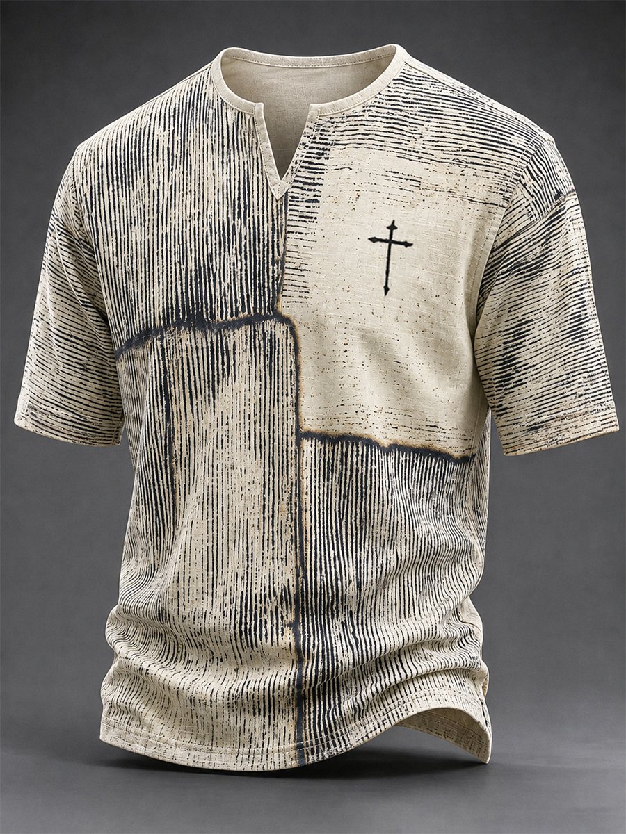 Men's Vintage Faith Faux-Linen T-shirt