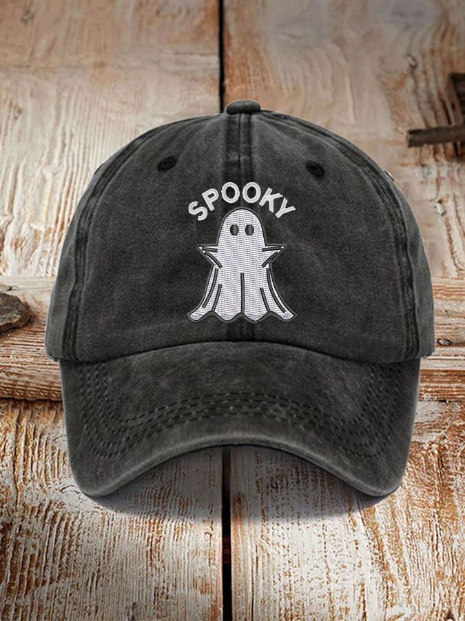 Halloween spooky washed baseball hat