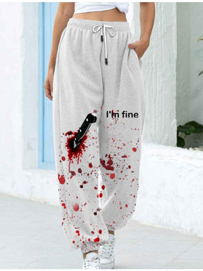 Women's Halloween I'M FINE Bloodstained Sweatpants