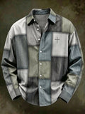Men's Vintage Geometric Faith Long-Sleeve Shirt