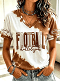 Women's Football And Jesus Faith Printed T-shirt