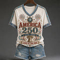 USA Freedom 250th Anniversary Casual Graphic T-Shirt