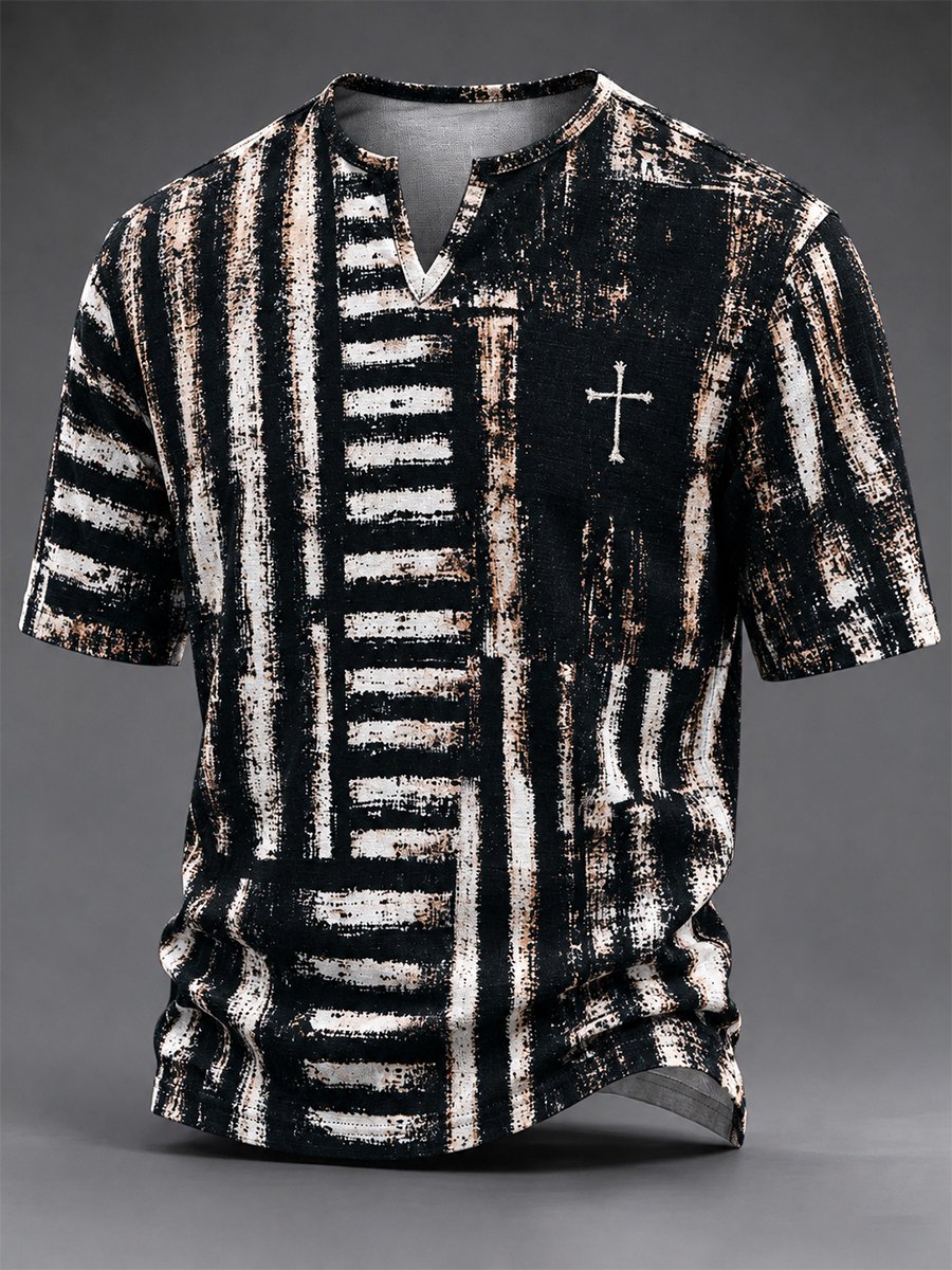 Men's Vintage Faith Faux-Linen T-shirt