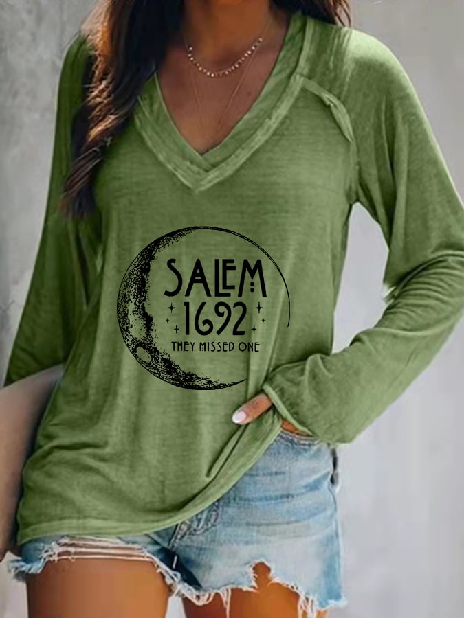 Women's Halloween Salem 1692 They Missed One Print Casual T-Shirt