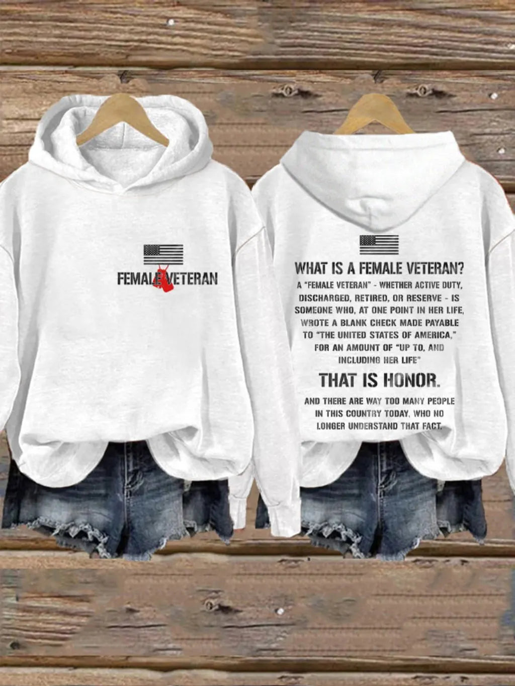 Women's Female Honor Veterans Day Printed Sweatshirt
