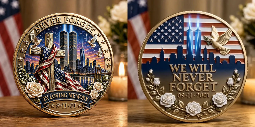 Never Forget 9.11 Memorial Commemorative Metal Medal