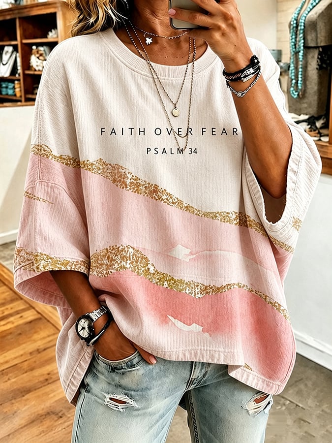 Women's God Is Good Faith Cross Print Hooded Sweatshirt
