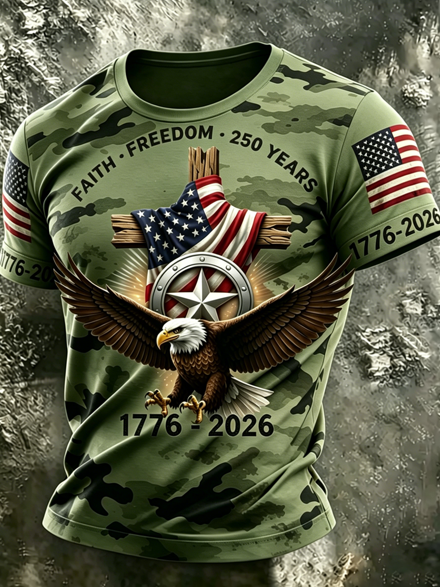 Men's Retro Faith 250th Anniversary American Short-Sleeve T-Shirt