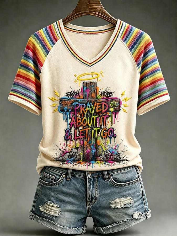 The Woman, With Faith And Hope, Poured Out Her Worries In Prayer And Then Let Go Of The T-Shirt