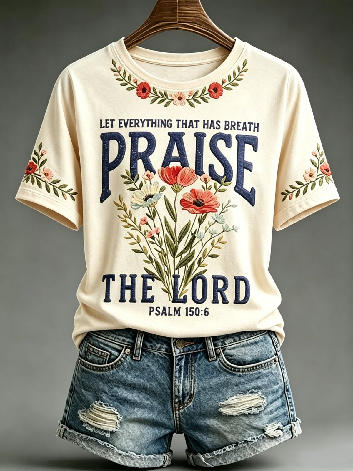 Women's Let Everything That Has Breath Praise The Lord Print T-Shirt