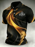 Men's Faith Cross-Print Short-Sleeve Polo Shirt