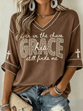 Women's Faith Print Top