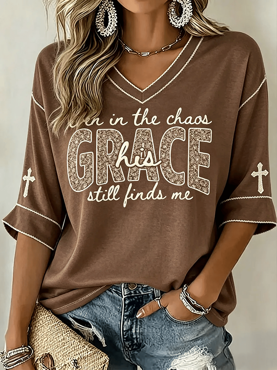 Women's Faith Print Top