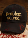Men's Vintage Halloween Problem Solver Print Washed Baseball Cap