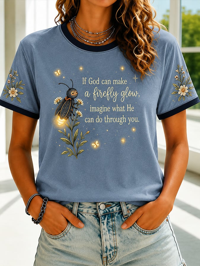 Women's Casual & Fun Faith-Print Short-Sleeve T-Shirt