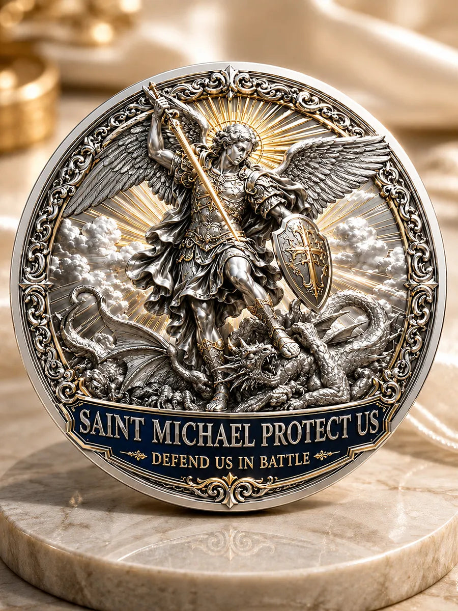 Saint Michael Protect Us Commemorative Metal Medal