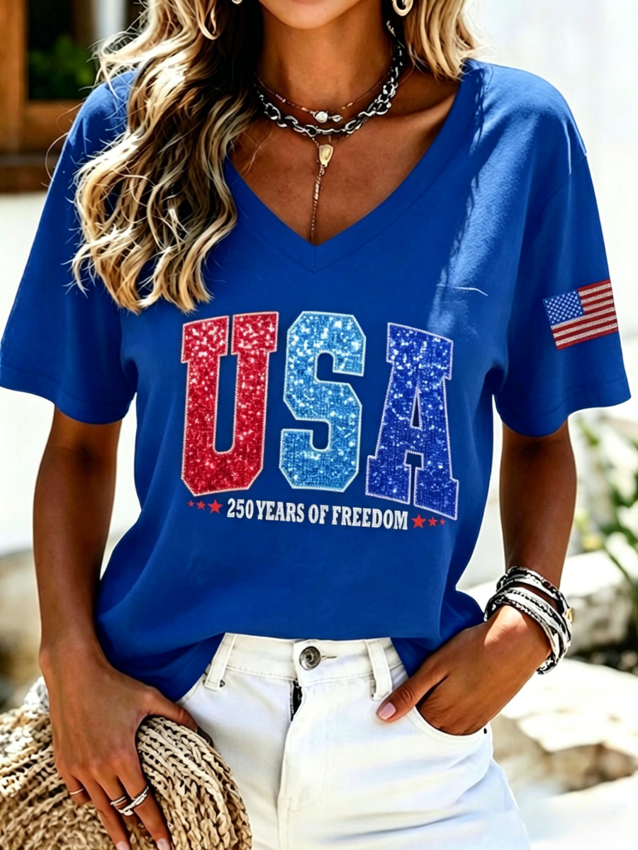 Women's 250 Years Printed Short Sleeve T-shirt