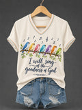 Classic I Will Sing Of The Goodness Of God Psalm 89:1 Christian Bird Short-Sleeved Shirt