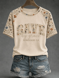 Women's 'Save My Grace' Print Casual T-Shirt