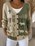 Women's Autumn Themed Faith Slogan Print Casual Hoodie