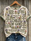 Women's Christian Child Of God Praise The Lord Print T-Shirt
