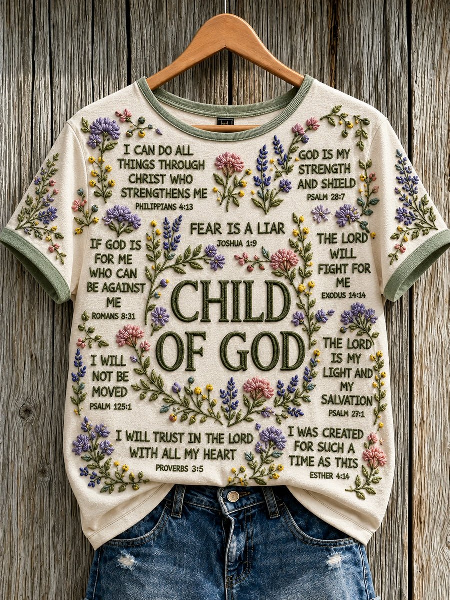 Women's Christian Child Of God Praise The Lord Print T-Shirt